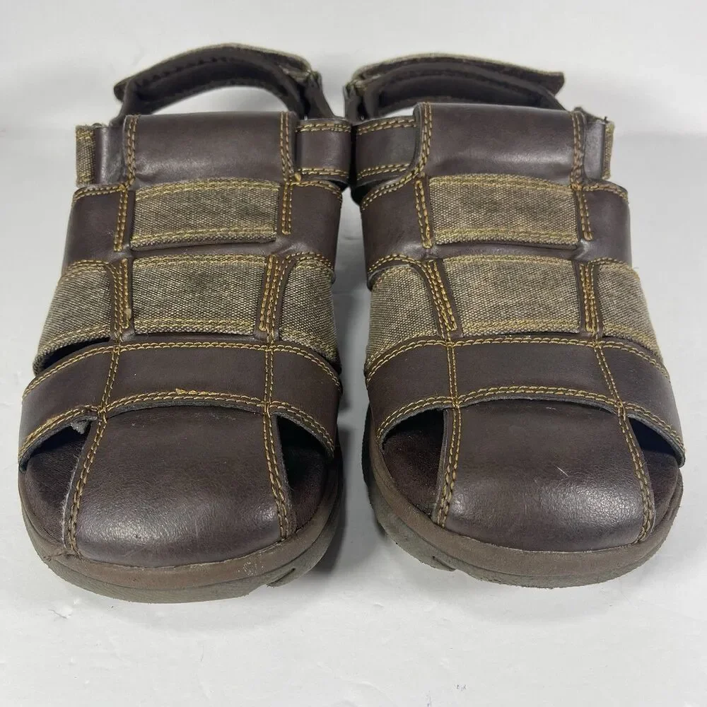 Skechers Relaxed Fit Memory Foam 360 Men's Brown Fisherman Sandals Sz 12 64489